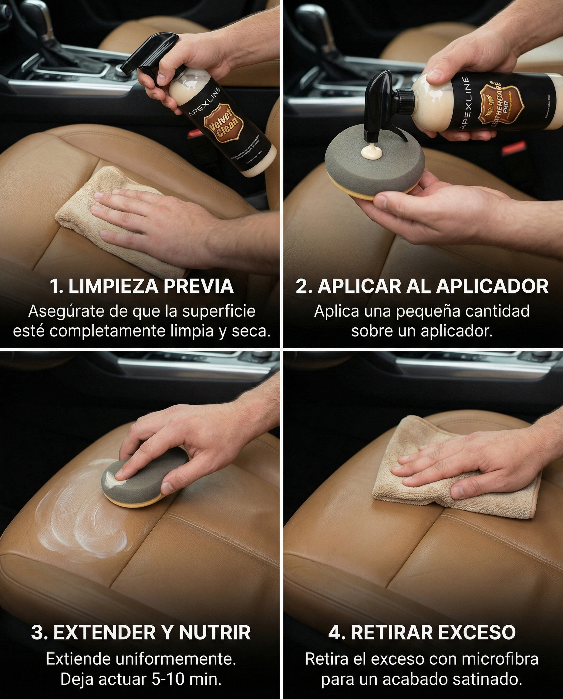 Acondicionador Tapicerías Hidratante Cuero/Piel - LeatherCare Pro 750ml- Apex Detail