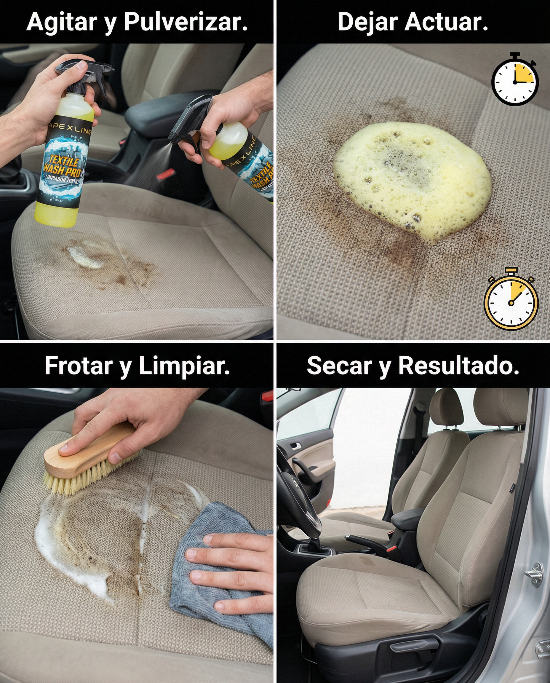 Limpia tapicería textil - TextileWash Pro 750ml - ApexDetail